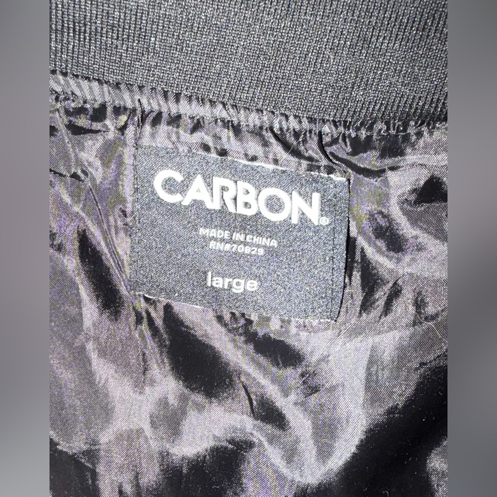 Carbon Black and Red Floral Bomber Jacket - Picture 9 of 13